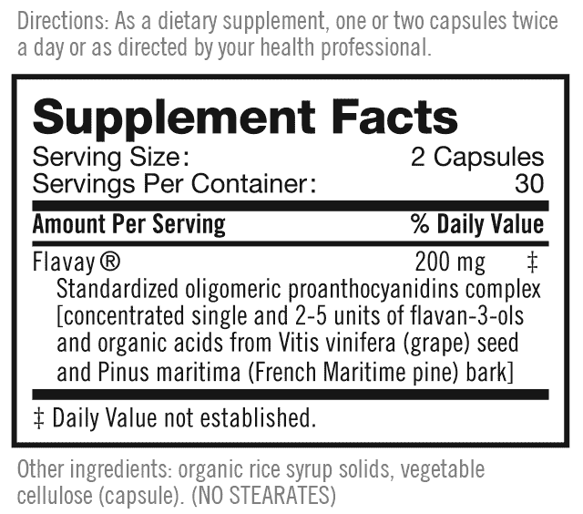 Flavay Supplement Facts